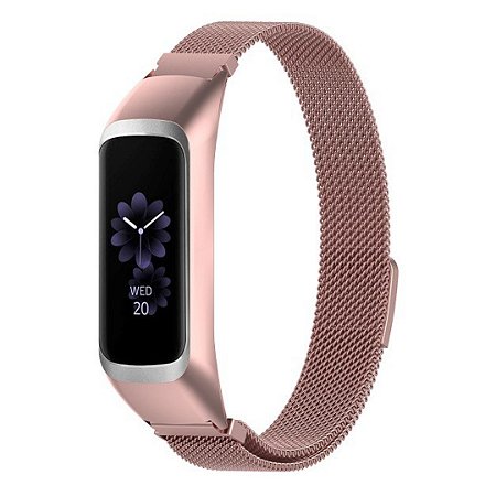 Pulseira de Metal Magnética Rosa - Galaxy Fit 2 R220