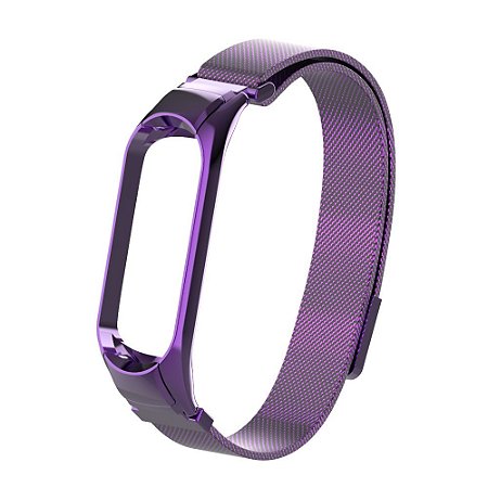 Metal Roxo  com fecho Magnético - Mi Band 3/4