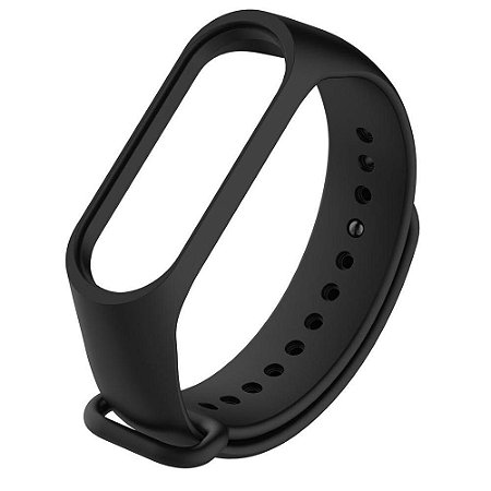 Pulseira de Silicone Lisa Preto, Pino de Metal - Mi Band 3/4 - FitBands  Pulseiras