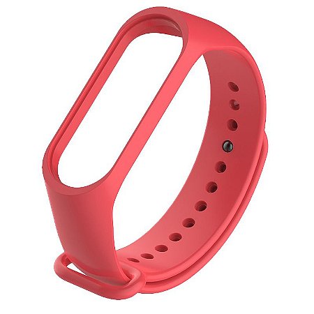 Pulseira de Silicone Lisa Vermelho, Pino de Metal - Mi Band 3/4 - FitBands  Pulseiras