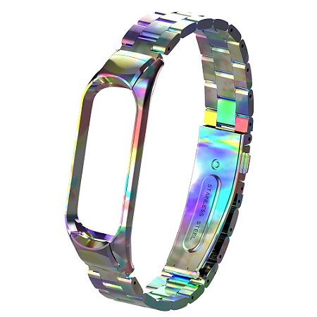 Metal Holográfica em Elos - Mi Band 3/4