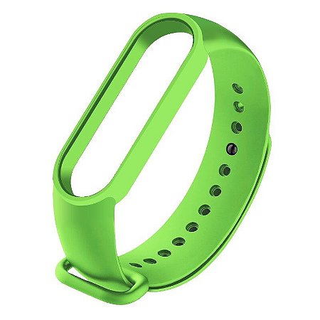 Pulseira de Silicone Verde, Pino de Metal - Mi Band 5 e 6