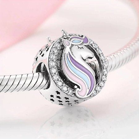 Berloque Charm em Prata 925 Unicórnio
