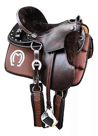 Sela Coqueluche Com Manta Country E Assento De Nobuck Virado