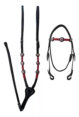 Conjunto de peitoral e cabeçada mangalarga marchador em couro Oferta!!!