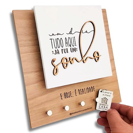 Porta Chaves Momento Casa Sonho 20x20x3cm Variados