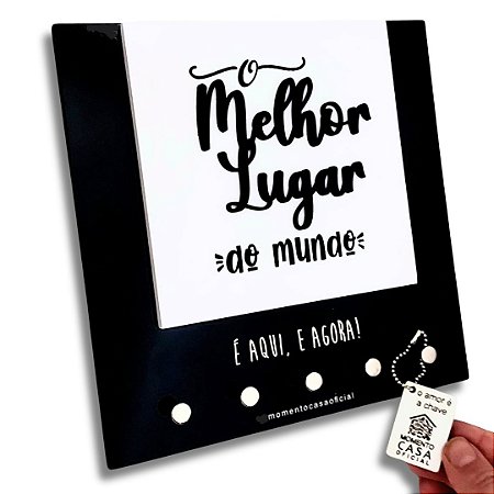 Porta Chaves Momento Casa O Melhor Lugar do Mundo 20x20x3cm Variados
