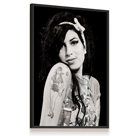 Quadro Decorativo Amy Winehouse Cantora Black and White