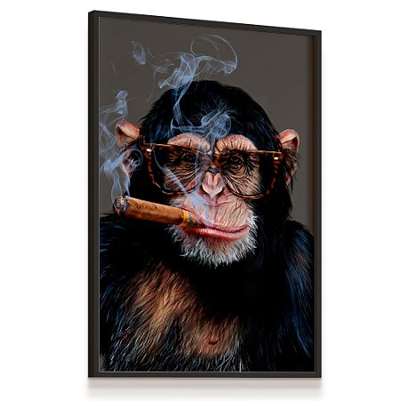 Quadro Decorativo Macaco Chimpanze Arte Abstrata Natureza