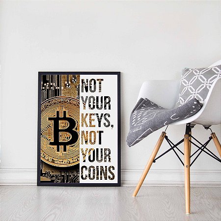 Quadro Decorativo Moeda Bitcoin Crypto Négocios Finanças Money Business