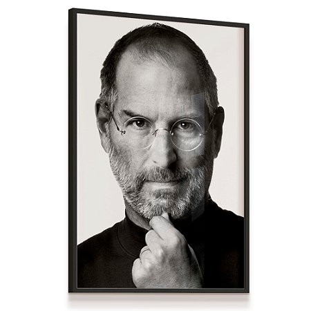 Quadro Decorativo Steve Jobs Preto e Branco Apple