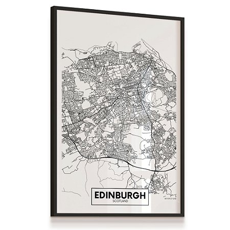 Quadro Decorativo Mapa Edimburgo País Escócia