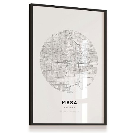 Quadro Decorativo Mapa Cidade Mesa Arizona