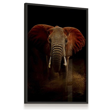 Quadro Decorativo Elefante Orelhas Pintadas Cores Savana