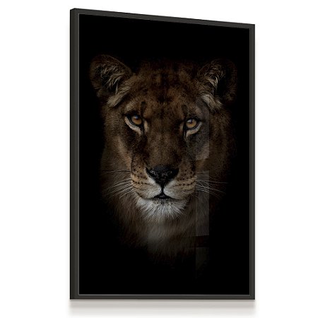 Quadro Decorativo Rosto Leoa Lioness Animal