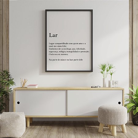 Quadro Decorativo Frase Lar Significado Família Lugar Compartilhado