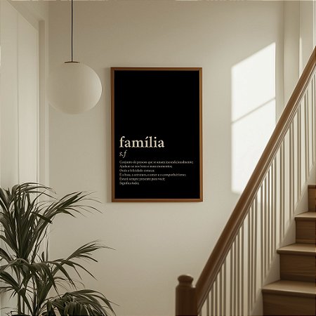 Quadro Decorativo Família Significado Frase Conjunto de Pessoas