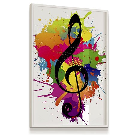 Quadro Decorativo Música Nota Musical Colorido