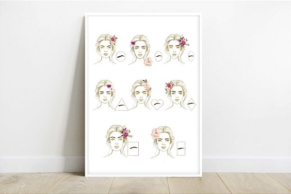 Quadro Decorativo Design Sobrancelhas Estética Facial Esteticista São Beleza