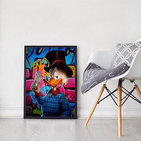 Quadro Decorativo Tio Patinhas Cartola Cifra Dinheiro Riqueza