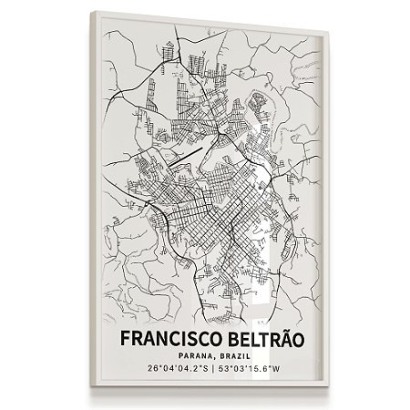 Quadro Decorativo Mapa Francisco Beltrão Paraná Brasil
