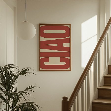 Quadro Decorativo Ciao Itália Retrô Vintage Vermelha La casa de Papel