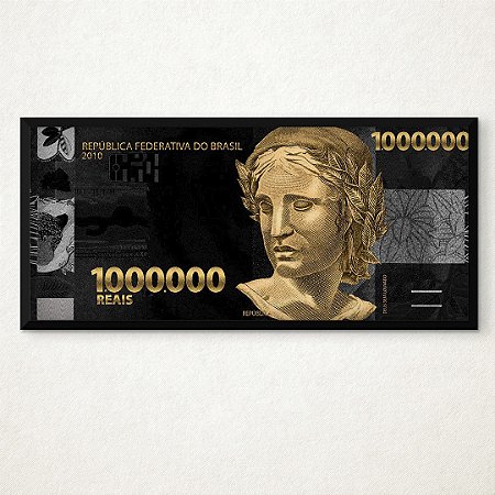 Quadro Decorativo Um Milhão de Reais Dinheiro Negócios 103x53