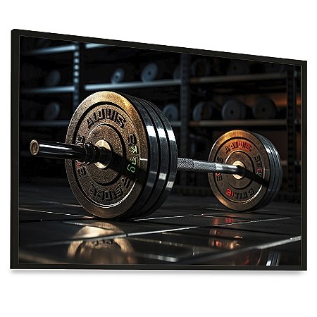 Quadro Decorativo Academia Alteres Treino Hard Musculação Fitness