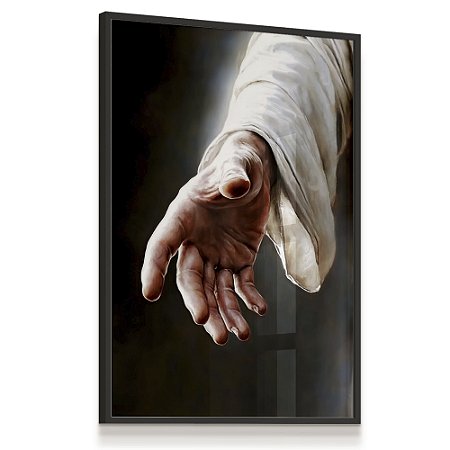 Quadro Decorativo Mão Estendida Jesus Religioso