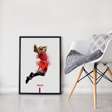 Quadro Decorativo Derrick Rose NBA do Chicago Bulls Basquete Esporte
