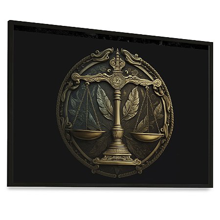 Quadro Decorativo Brasão Direito Advocacia Balança Justiça Advogado