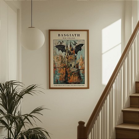 Quadro Decorativo Basgiath Empyrean Guerra Xaden Violet Tairn e Sgaeyl 4º Asa