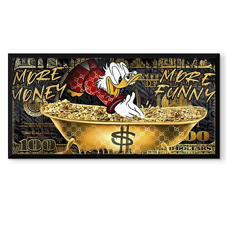 Quadro Decorativo Dólar Tio Patinhas Banheira Dinheiro Business Negócios 103x53