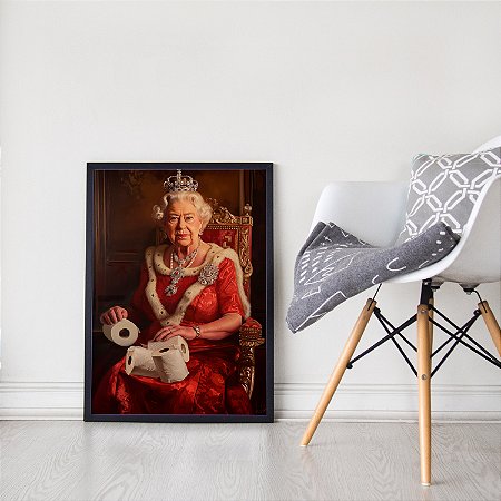 Quadro Decorativo Rainha Inglaterra Queen Reino Unido Banheiro