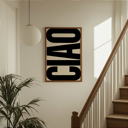 Quadro Decorativo Ciao Itália Retrô Vintage PRETA La casa de Papel