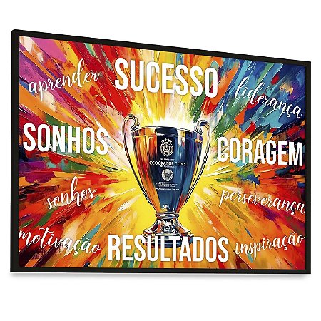 Quadro  Decorativo Sucesso Resultados Sonhos Motivacional Coragem