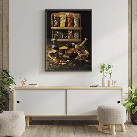 Quadro  Decorativo Temperos Mundo Cores Goumert Gastronomia Cozinha