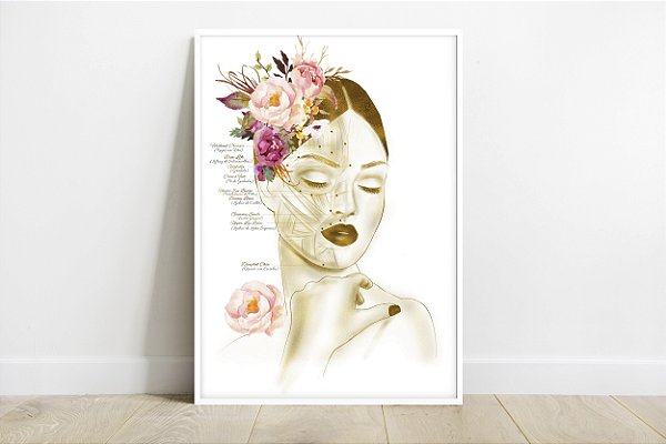 Quadro Decorativo Estética Facial Botox Inglês Português Spa Clínica Esteticista Beleza
