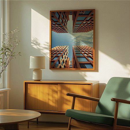 Quadro  Decorativo Arquitetura Urbana Conceito Minimalista Geométricos ´Prédios