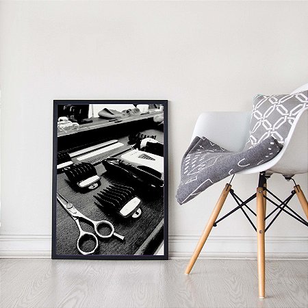Quadro Decorativo Barbearia Barbershop Hair Corte Cabelo Cortador Tesoura