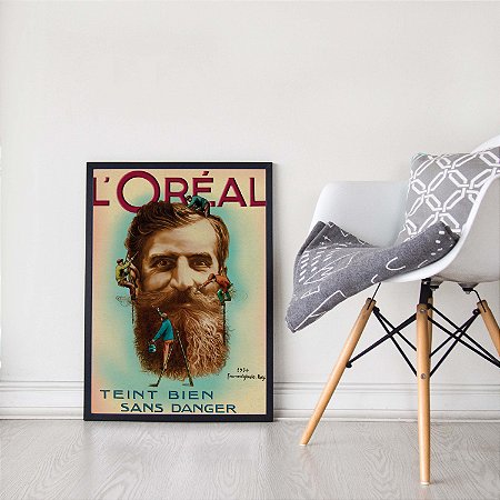 Quadro Decorativo Barba Longa Barbearia  Barbershop Hair Corte Masculino Loreal
