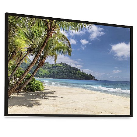 Quadro Decorativo Praia Ondas Coqueiro Mar Azul Natureza