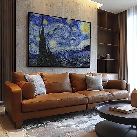Quadro  Decorativo A Noite Estrelada Vincent Van Gogh Pintura Arte