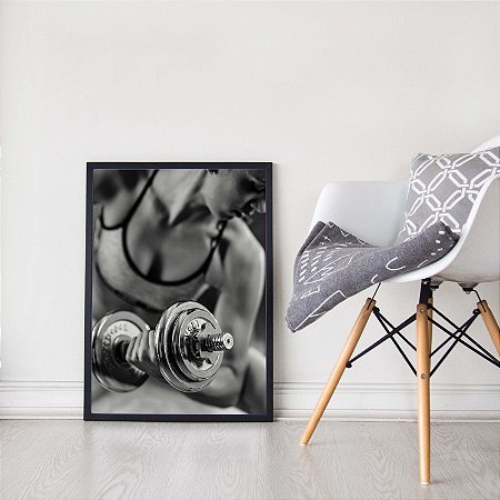 Quadro  Decorativo Academia Fitness Musculação Motivação