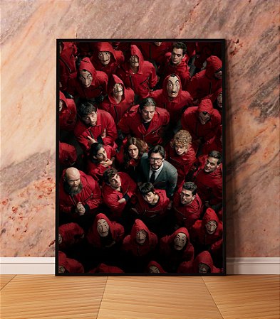 Quadro  Decorativo La Casa de Papel Série Itália Ciao Personagens