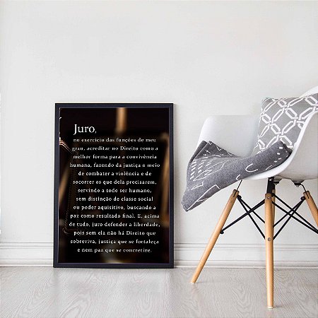 Quadro Decorativo Juramento Direito Advocacia Advogado Justiça Lei Ordem