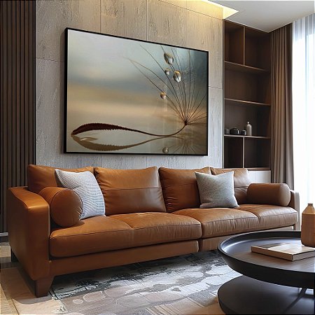 Quadro Decorativo Flor Dente de Leão Natureza Delicado Gotas Orvalho