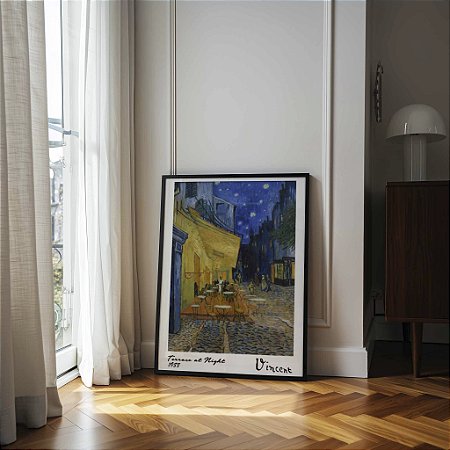 Quadro Decorativo O terraço Vincent Van Gogh Pintura Arte Assinatura