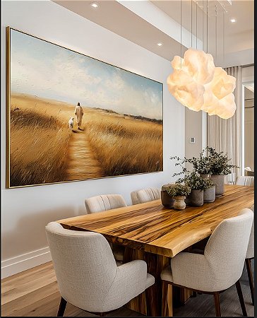 Quadro Decorativo Jesus Caminhando Ovelha Trigo Fé Religião