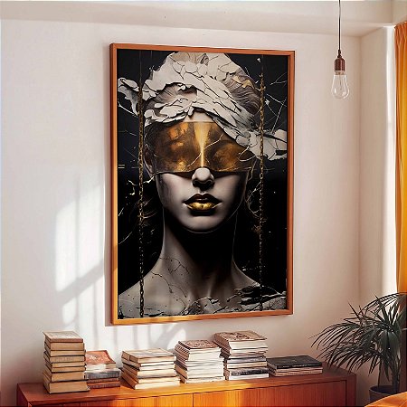 Quadro Decorativo Deusa Direito Advocacia Olhos Vendados Justiça Lei Ordem